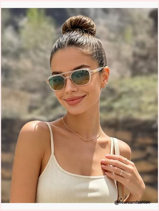 Retro Aviator Sunglasses UV400 Protection Unisex Driving Shades main image 3